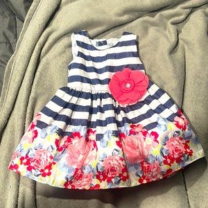 12M Striped dress with flowers